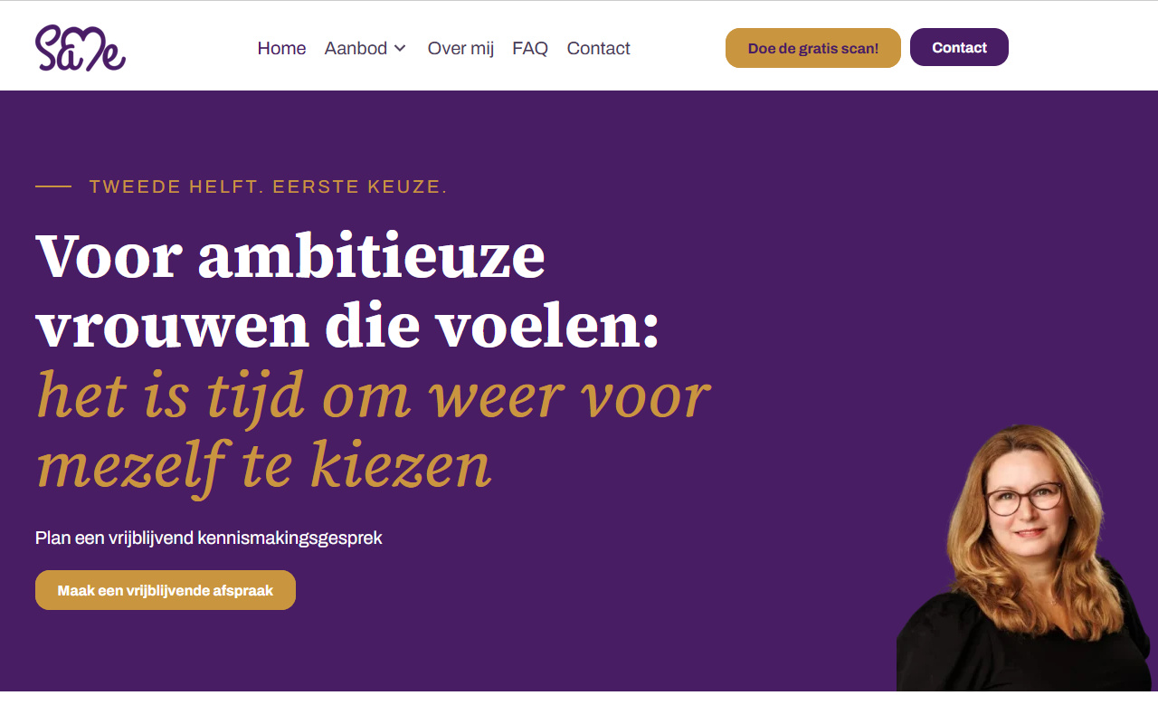 Screenshot van SaMe coaching